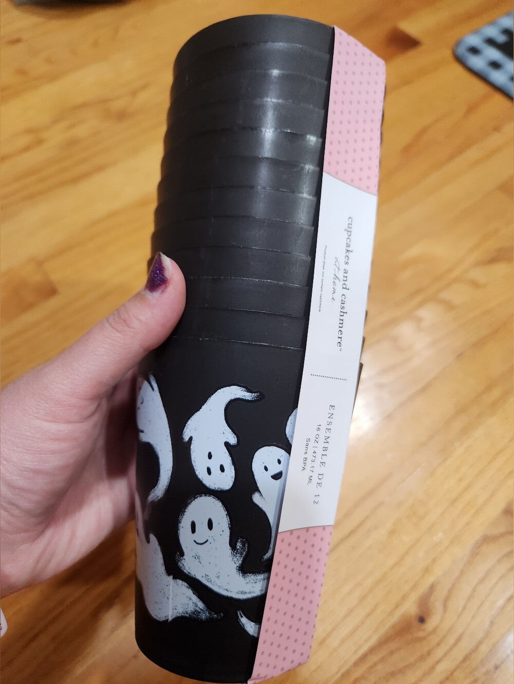 Halloween Ghost Reusable Tumbler Party Cups 16oz Set Of 12 NWT
